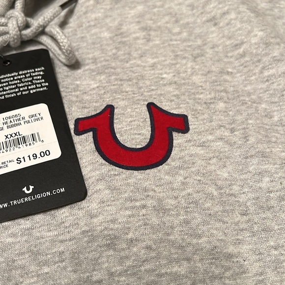 New mens 3XL TRUE RELIGION hoodie. Runs small, fits more like a 2XL - Picture 4 of 5